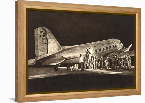 Passengers Boardng American Airlines-null-Framed Stretched Canvas