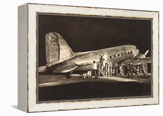 Passengers Boardng American Airlines-null-Framed Stretched Canvas