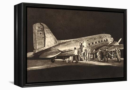 Passengers Boardng American Airlines-null-Framed Stretched Canvas