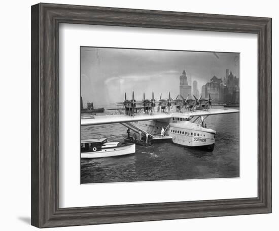 Passengers Disembarking from an Airliner-null-Framed Photographic Print