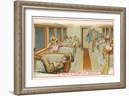 Passengers in a Railway Carriage-null-Framed Giclee Print