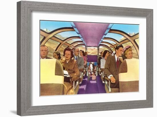 Passengers in Train's Viewing Compartment-null-Framed Art Print