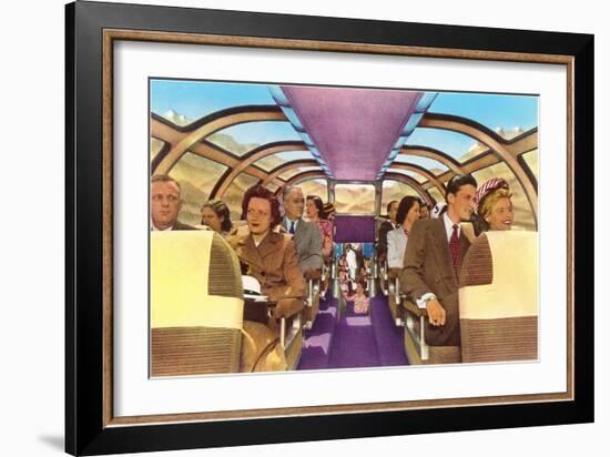 Passengers in Train's Viewing Compartment-null-Framed Art Print