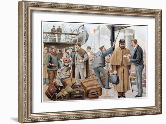 Passengers Joining a P&O Liner in the Thames, C1890-null-Framed Giclee Print