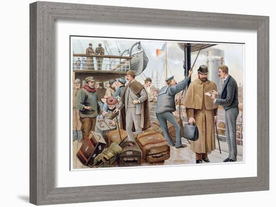 Passengers Joining a P&O Liner in the Thames, C1890-null-Framed Giclee Print