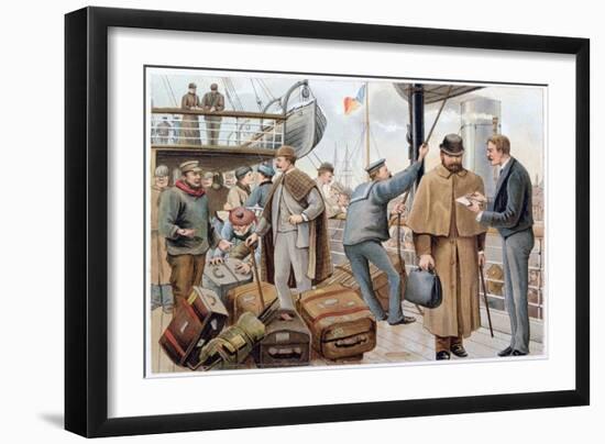 Passengers Joining a P&O Liner in the Thames, C1890-null-Framed Giclee Print