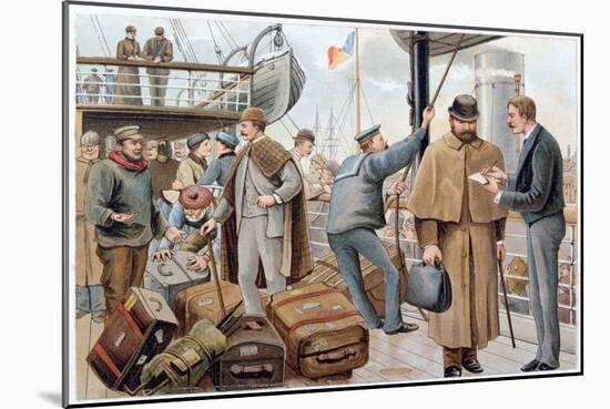 Passengers Joining a P&O Liner in the Thames, C1890-null-Mounted Giclee Print