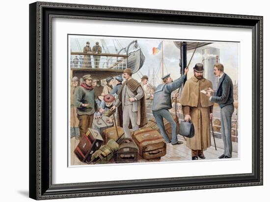 Passengers Joining a P&O Liner in the Thames, C1890-null-Framed Giclee Print