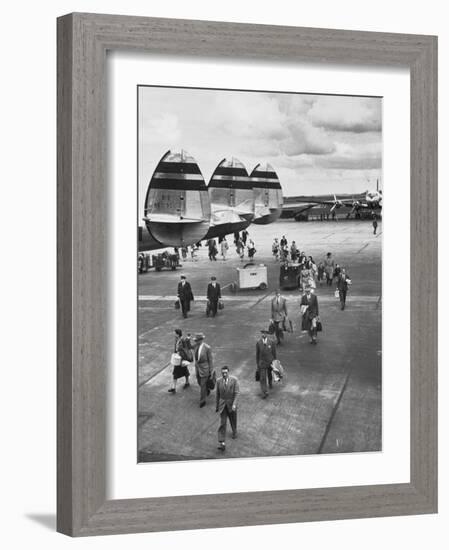 Passengers Leaving a Twa Flight at the Airport-Peter Stackpole-Framed Photographic Print