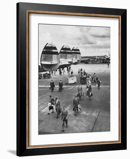 Passengers Leaving a Twa Flight at the Airport-Peter Stackpole-Framed Photographic Print