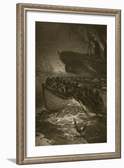 Passengers Leaving the Titanic in the Life-Boats-null-Framed Giclee Print