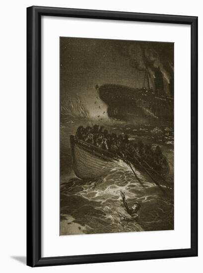 Passengers Leaving the Titanic in the Life-Boats-null-Framed Giclee Print