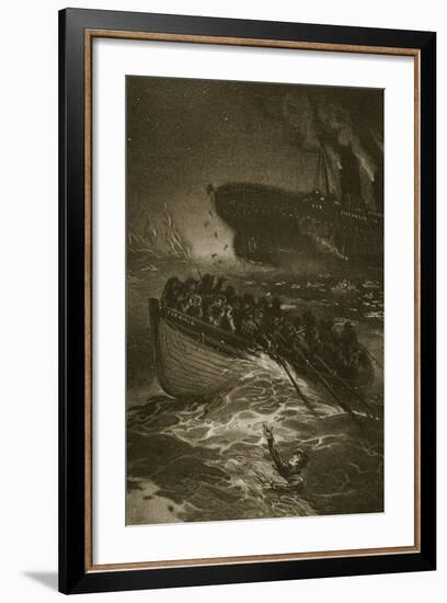 Passengers Leaving the Titanic in the Life-Boats-null-Framed Giclee Print