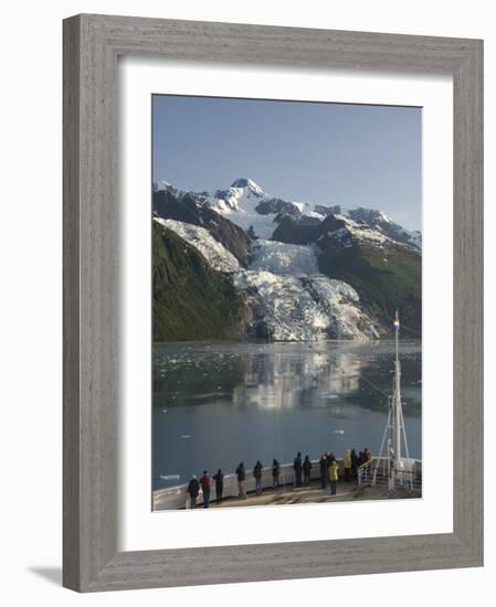 Passengers on Cruise Ship Viewing the Vasser Glacier, College Fjord, Inside Passage, Alaska-Richard Maschmeyer-Framed Photographic Print