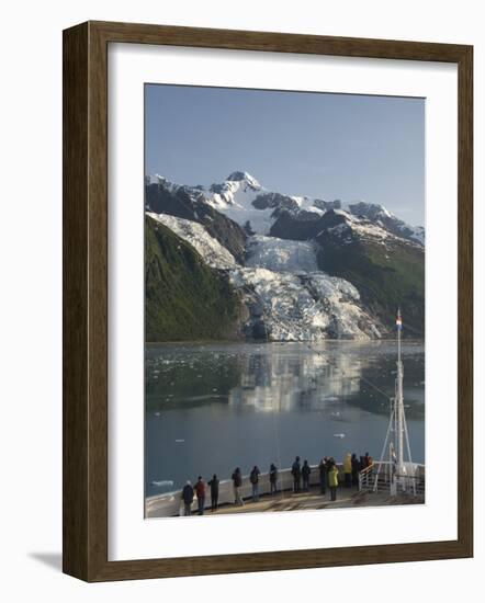 Passengers on Cruise Ship Viewing the Vasser Glacier, College Fjord, Inside Passage, Alaska-Richard Maschmeyer-Framed Photographic Print