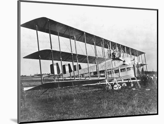 Passengers Standing on Middle Wing of Triplane-null-Mounted Photographic Print