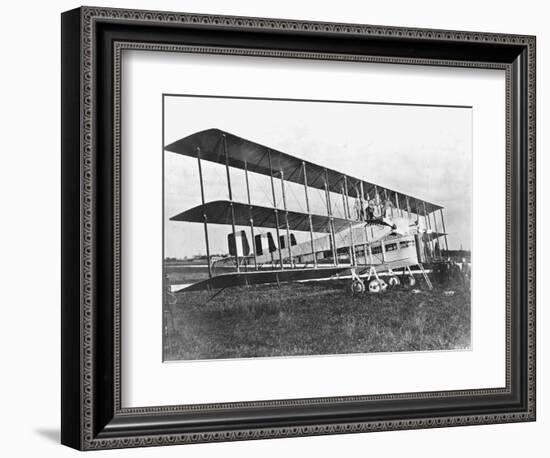 Passengers Standing on Middle Wing of Triplane-null-Framed Photographic Print