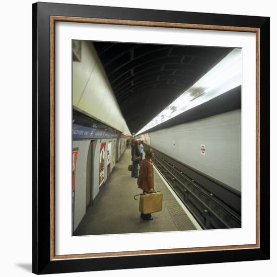 Passengers Waiting at Blackhorse Tube Station on the Victoria Line, London, 1974-Michael Walters-Framed Photographic Print