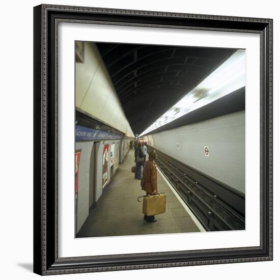 Passengers Waiting at Blackhorse Tube Station on the Victoria Line, London, 1974-Michael Walters-Framed Photographic Print