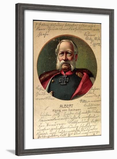 Passepartout Litho König Albert Von Sachsen, Portrait-null-Framed Giclee Print