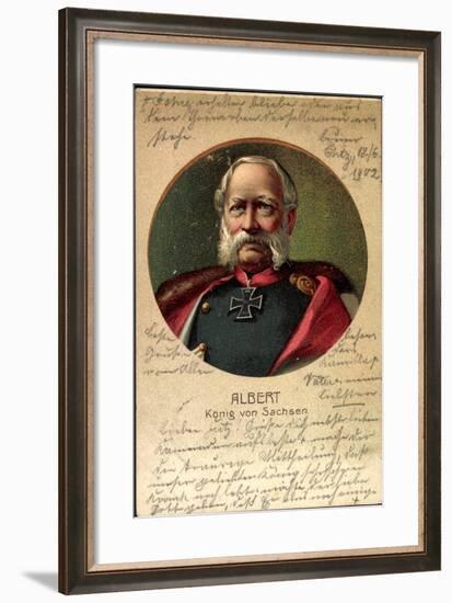 Passepartout Litho König Albert Von Sachsen, Portrait-null-Framed Giclee Print