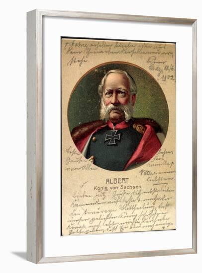 Passepartout Litho König Albert Von Sachsen, Portrait-null-Framed Giclee Print