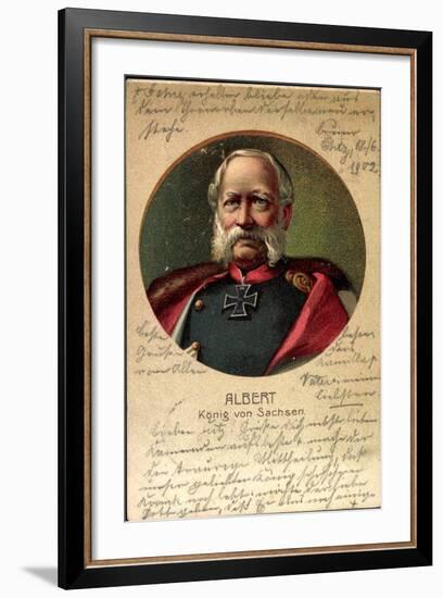 Passepartout Litho König Albert Von Sachsen, Portrait-null-Framed Giclee Print