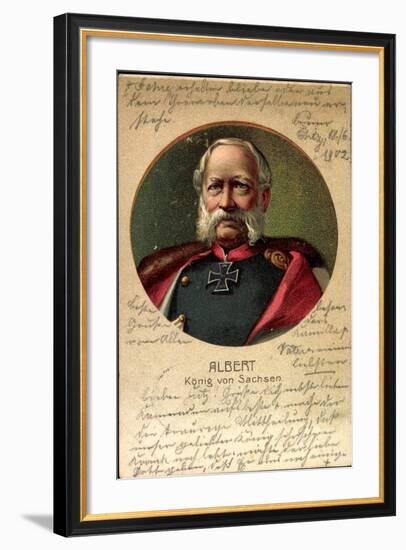 Passepartout Litho König Albert Von Sachsen, Portrait-null-Framed Giclee Print