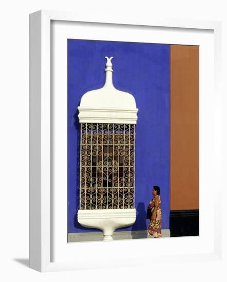 Passes Iron Grillwork and Pastel Shades of Colonial Mansion, Plaza De Armas in Trujillo, Peru-Andrew Watson-Framed Photographic Print