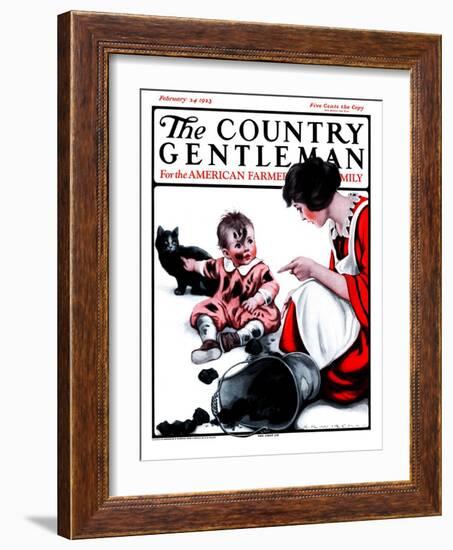 "Passing the Blame," Country Gentleman Cover, February 24, 1923-Katherine R. Wireman-Framed Giclee Print