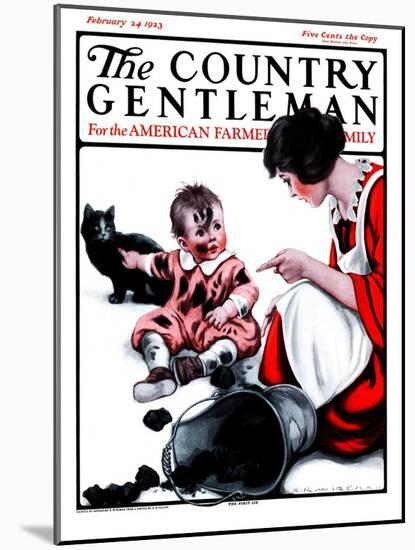 "Passing the Blame," Country Gentleman Cover, February 24, 1923-Katherine R. Wireman-Mounted Giclee Print