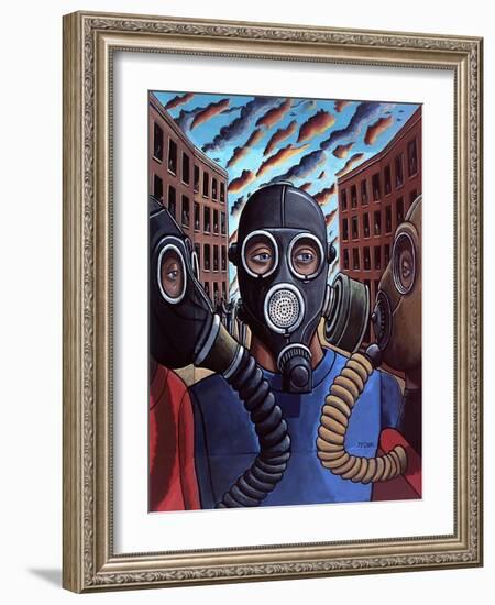 Passing the time of day  2012  (tinted gesso on wood)-PJ Crook-Framed Giclee Print