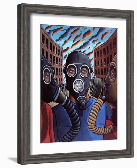 Passing the time of day  2012  (tinted gesso on wood)-PJ Crook-Framed Giclee Print