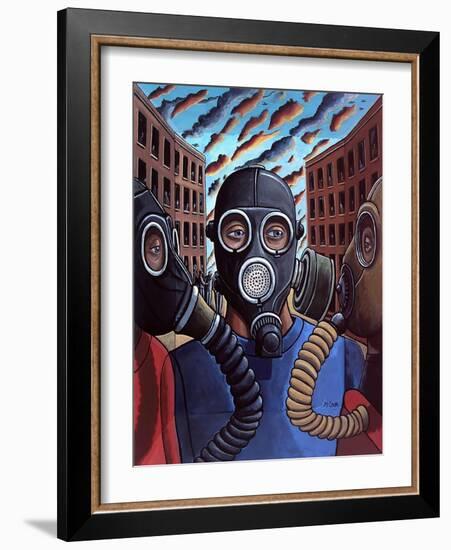 Passing the time of day  2012  (tinted gesso on wood)-PJ Crook-Framed Giclee Print