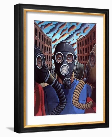 Passing the time of day  2012  (tinted gesso on wood)-PJ Crook-Framed Giclee Print