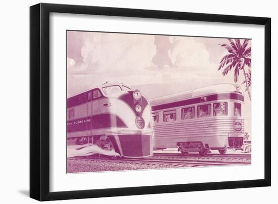 Passing Trains-null-Framed Art Print