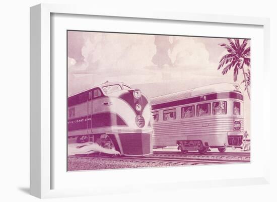 Passing Trains-null-Framed Art Print