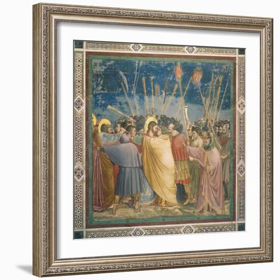 Passion, The Kiss of Judas-Giotto di Bondone-Framed Art Print