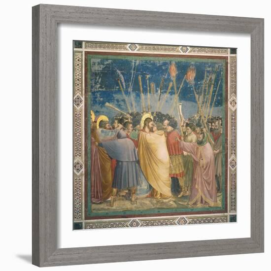 Passion, The Kiss of Judas-Giotto di Bondone-Framed Art Print