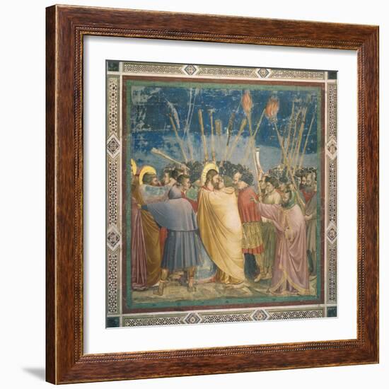 Passion, The Kiss of Judas-Giotto di Bondone-Framed Art Print