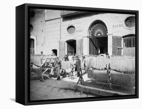 Pasta Drying in the Streets, Naples, 1897-null-Framed Premier Image Canvas