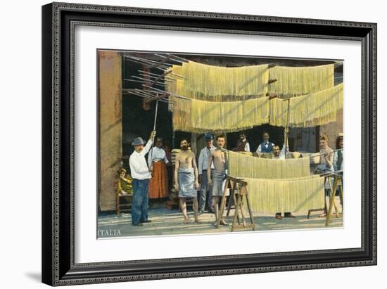 Pasta Drying, Italy-null-Framed Art Print