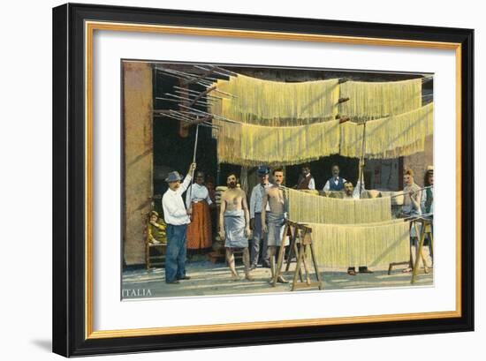 Pasta Drying, Italy-null-Framed Art Print