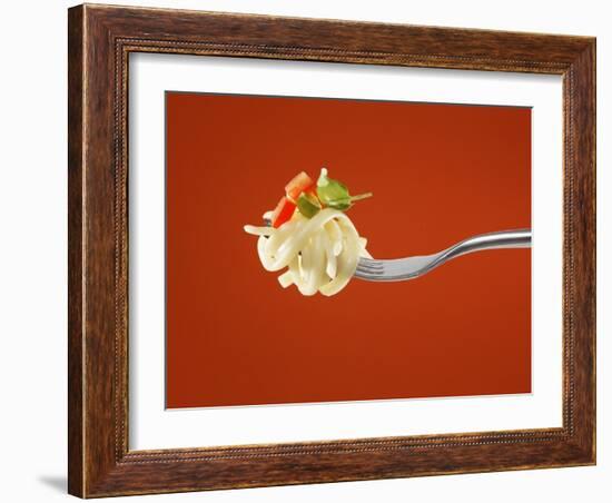 Pasta with Vegetables on a Fork-Kröger & Gross-Framed Photographic Print