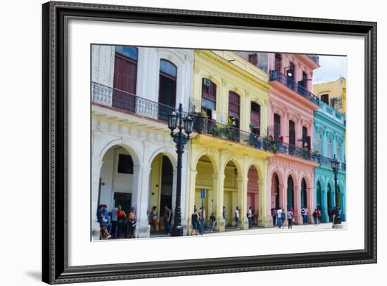 Pastel Buildings Near City Center, Havana, Cuba-Bill Bachmann-Framed Photographic Print