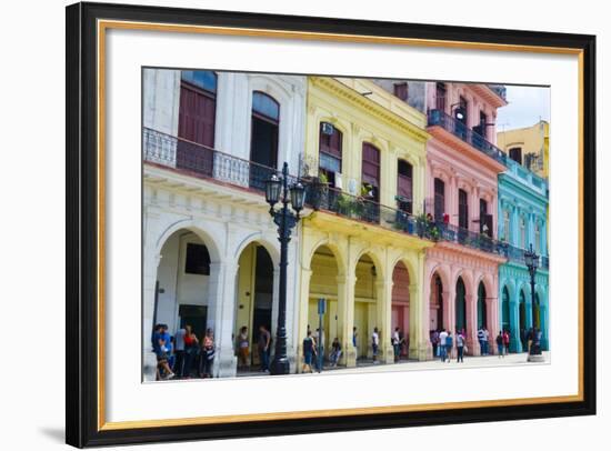 Pastel Buildings Near City Center, Havana, Cuba-Bill Bachmann-Framed Photographic Print