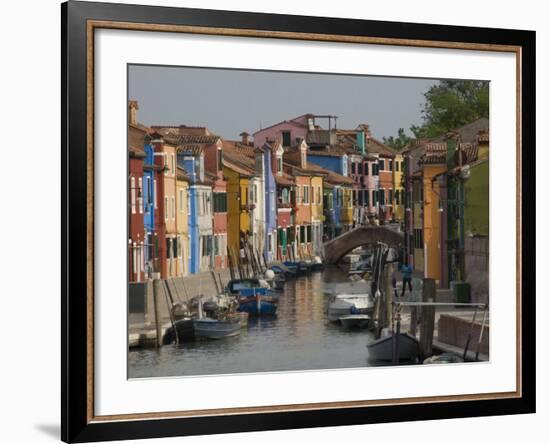 Pastel Coloured Houses Alongside a Canal in Burano, Venetian Lagoon, Venice, Veneto-James Emmerson-Framed Photographic Print