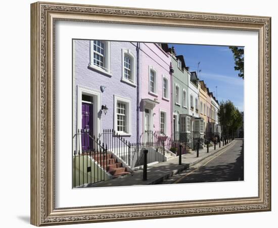 Pastel Coloured Terraced Houses, Bywater Street, Chelsea, London, England, United Kingdom, Europe-Stuart Black-Framed Photographic Print