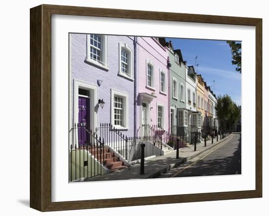 Pastel Coloured Terraced Houses, Bywater Street, Chelsea, London, England, United Kingdom, Europe-Stuart Black-Framed Photographic Print