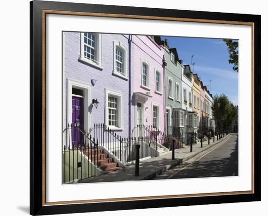 Pastel Coloured Terraced Houses, Bywater Street, Chelsea, London, England, United Kingdom, Europe-Stuart Black-Framed Photographic Print